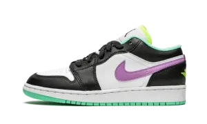 Air Jordan 1 Low GS "Black / Violet Shock / Green Glow" 553560 151