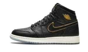Air Jordan 1 Retro High OG GS "black gld lthr"