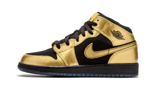 Air Jordan 1 Mid GS "Metallic Gold Coin" 555112 905