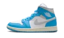 Jordan 1 Mid WMNS "Dark Powder Blue White Sail Neutral Grey" BQ6472 400