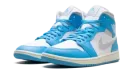 Jordan 1 Mid WMNS "Dark Powder Blue White Sail Neutral Grey" BQ6472 400