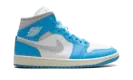 Jordan 1 Mid WMNS "Dark Powder Blue White Sail Neutral Grey" BQ6472 400