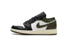 Jordan 1 Low GS "Black Toe Medium Olive" 553560 092