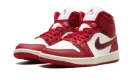 Air Jordan 1 Mid WMNS "Red Cracked Leather"