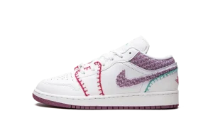 Jordan 1 Low GS "White Light Bordeuax"