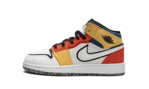 Air Jordan 1 Mid SE GS "Multi-Color Canvas" DV1316 100