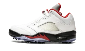 Air Jordan 5 Low Golf "Fire Red - Silver Tongue"