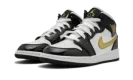 Air Jordan 1 Mid SE GS "Black Gold Patent Leather"