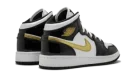 Air Jordan 1 Mid SE GS "Black Gold Patent Leather"