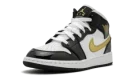 Air Jordan 1 Mid SE GS "Black Gold Patent Leather"
