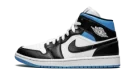 AIR JORDAN 1 MID WMNS "Black / White / University Blue"