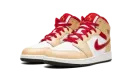 Air Jordan 1 Mid GS "Beige / Red" 554725 201