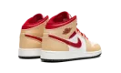 Air Jordan 1 Mid GS "Beige / Red" 554725 201