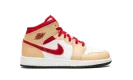 Air Jordan 1 Mid GS "Beige / Red" 554725 201