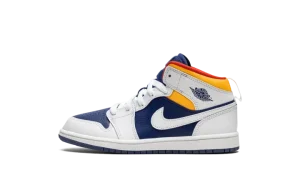 Jordan 1 Mid PS "hite Deep Royal Blue"