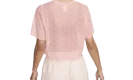 Women's Printed Mesh Short-sleeve Crop Top "Coral Chalk"