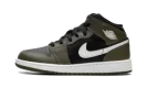 Jordan 1 Mid GS "Black White Olive"