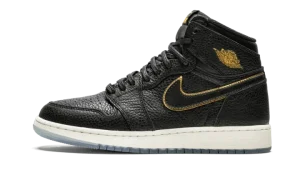 Air Jordan 1 Retro High OG GS "black gld lthr"