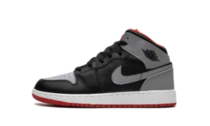 AIR JORDAN 1 MID GS "Black Grey Red"