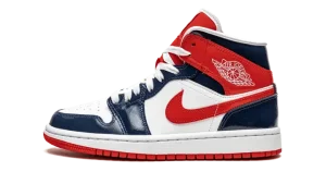 AIR JORDAN 1 MID WMNS "Patent Leather Navy / White / Red"
