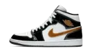 Air Jordan 1 Mid SE "Black Gold Patent Leather" 852542 007