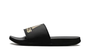 Adilette Comfort Slides "Core Black Gold Metallic"