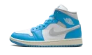 Jordan 1 Mid WMNS "Dark Powder Blue White Sail Neutral Grey"