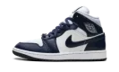 Jordan 1 Mid WMNS "Football Grey White Midnight Navy"