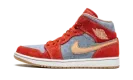 Air Jordan 1 Mid SE "Denim Red Suede" DM4352 600