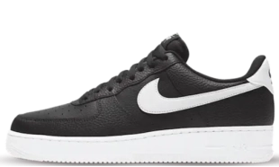 Air Force 1 - Black White Pebbled Leather
