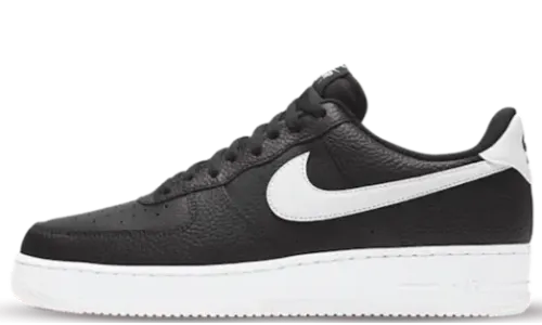 Air Force 1 - Black White Pebbled Leather