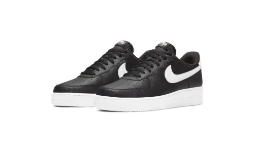 Air Force 1 - Black White Pebbled Leather
