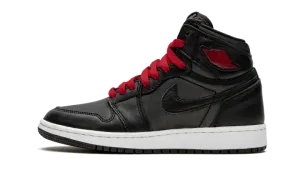 Air Jordan 1 High Retro GS "Black Satin/Gym Red" 575441 060