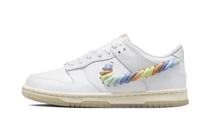 Dunk Low SE GS "Rainbow Lace Swoosh White"
