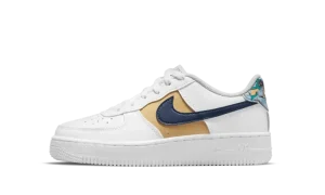 Air Force 1 Low '07 LV8 GS "White Blue Void Metallic Gold"