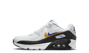 Air Max 90 GS "Double Swoosh White Black Gold Royal"