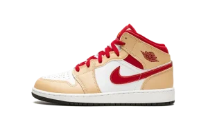 Air Jordan 1 Mid GS "Beige / Red"