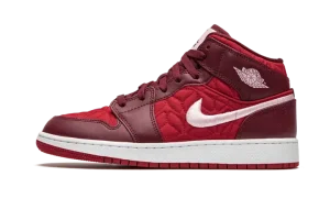 Air Jordan 1 Mid SE GS "Red Quilt"