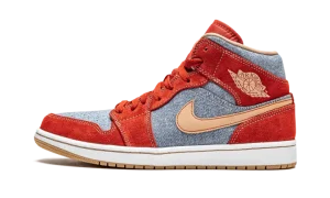 Air Jordan 1 Mid SE "Denim Red Suede"