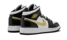 Air Jordan 1 Mid SE GS "Black Gold Patent Leather" BQ6931 007