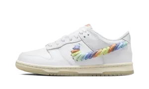 Dunk Low SE GS "Rainbow Lace Swoosh White" FN4861 100