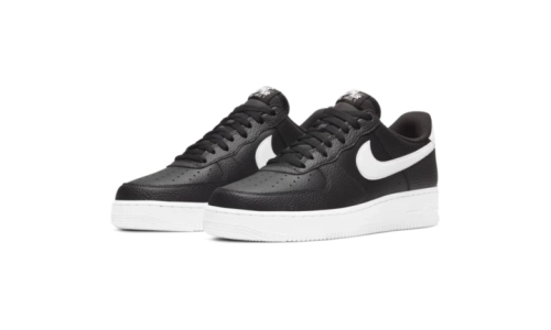 Air Force 1 - Black White Pebbled Leather