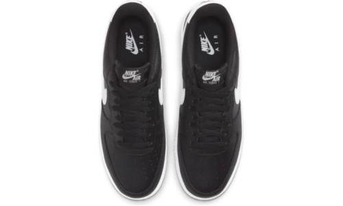 Air Force 1 - Black White Pebbled Leather