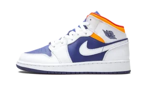 Air Jordan 1 Mid GS "White Deep Royal Blue" 554725 131
