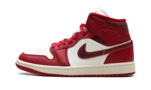 Air Jordan 1 Mid WMNS "Red Cracked Leather" HJ9337 106