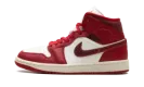 Air Jordan 1 Mid WMNS "Red Cracked Leather" HJ9337 106