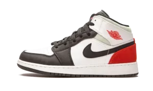 Air Jordan 1 Mid SE GS "Red / Grey / Black Toe" BQ6931 100