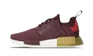 NMD R1 WMNS "MAROON/MAROON/GLORY RED/GOLD" FY9390