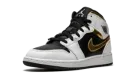 Air Jordan 1 Mid GS "White / Gold / Black" 554725 190