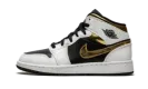 Air Jordan 1 Mid GS "White / Gold / Black" 554725 190